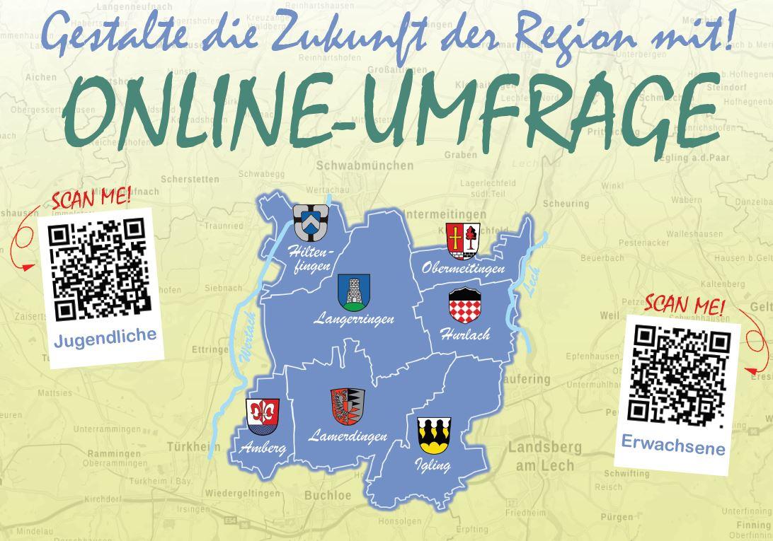 Plakat auf welchem die online-Befragung angekündigt wird