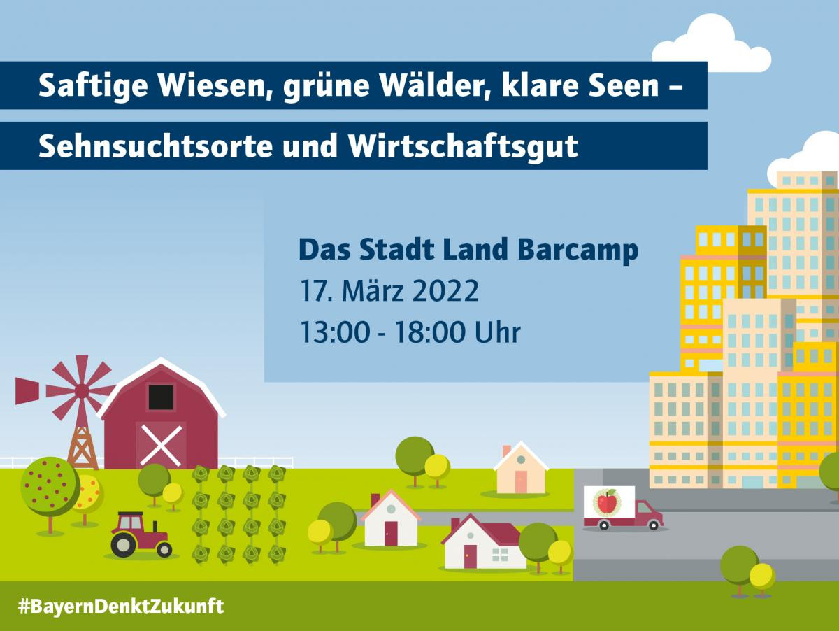 Grafische Darstellung von Stadt und Land.